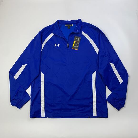 Under Armour Jacket Mens Large Ocean Blue White Undeniable Warm-Up AllSeasonGear - Picture 2 of 12